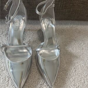 Vince Camuto Metallic Silver Heels